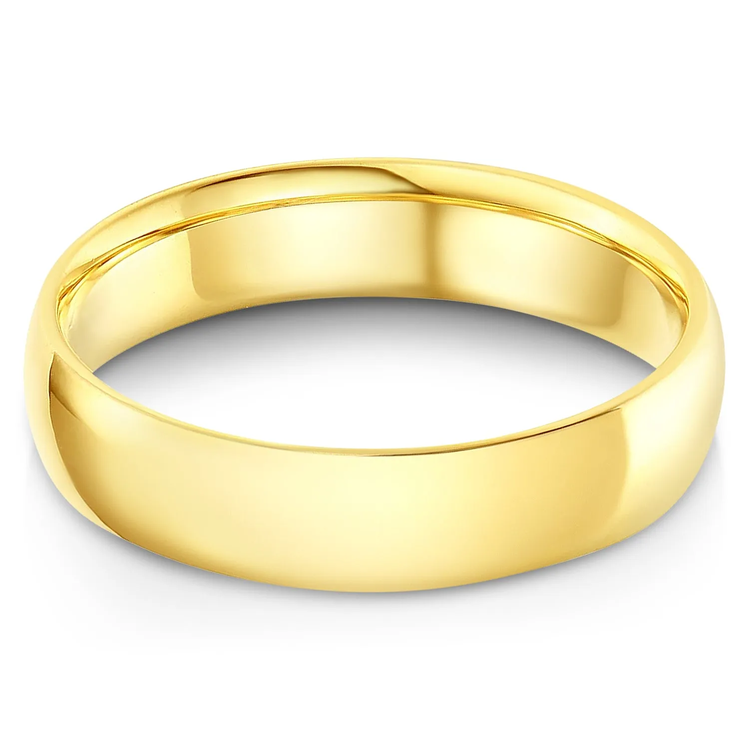 14k Solid Gold 5mm Plain Comfort Fit Wedding Band