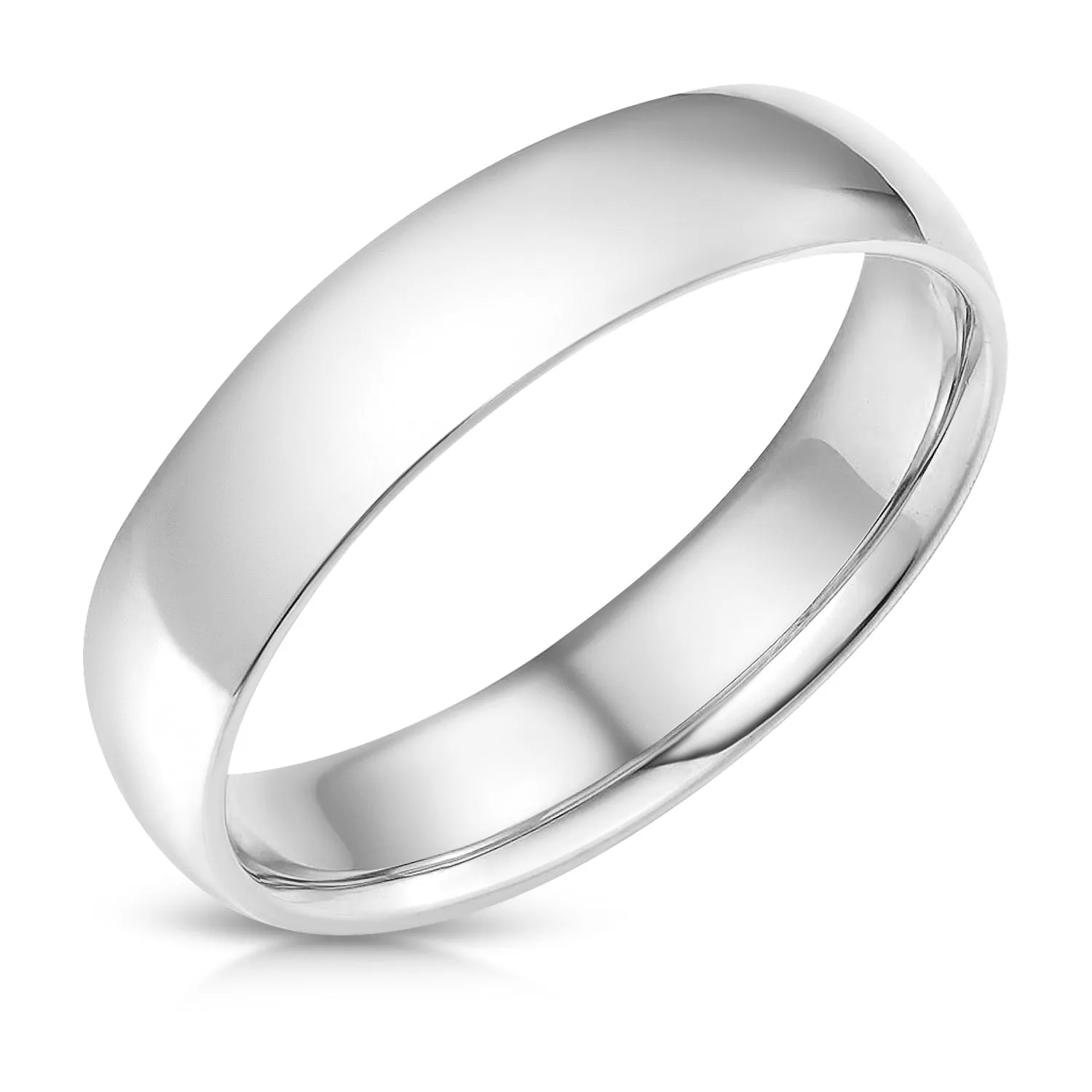 14k Solid Gold 5mm Plain Comfort Fit Wedding Band