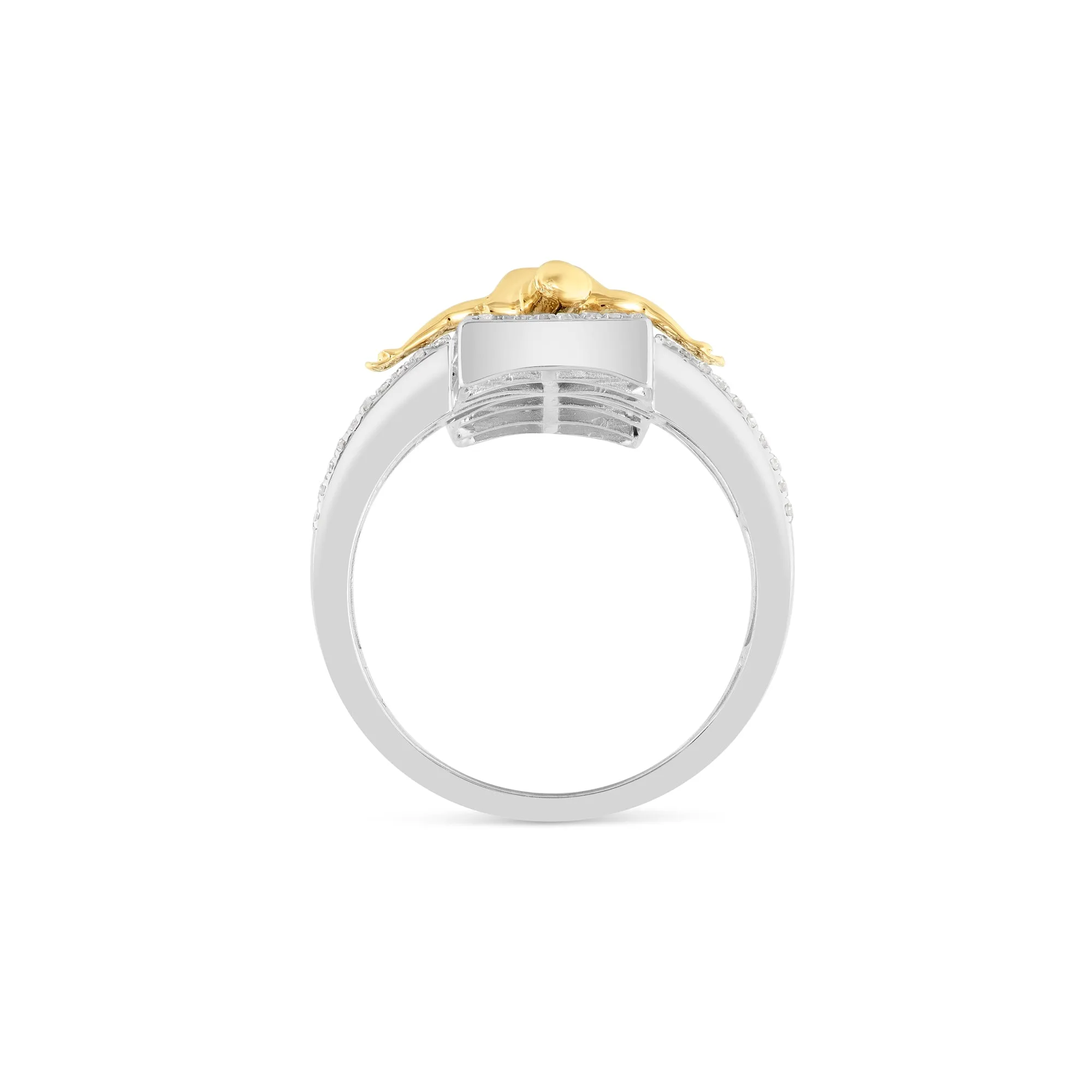 14K Two-Tone Crucifix Ring