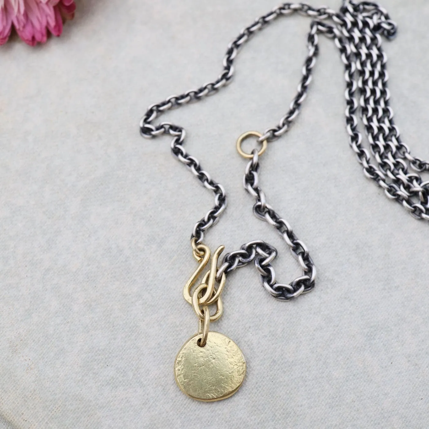 18k Golden Medallion Lariat Necklace