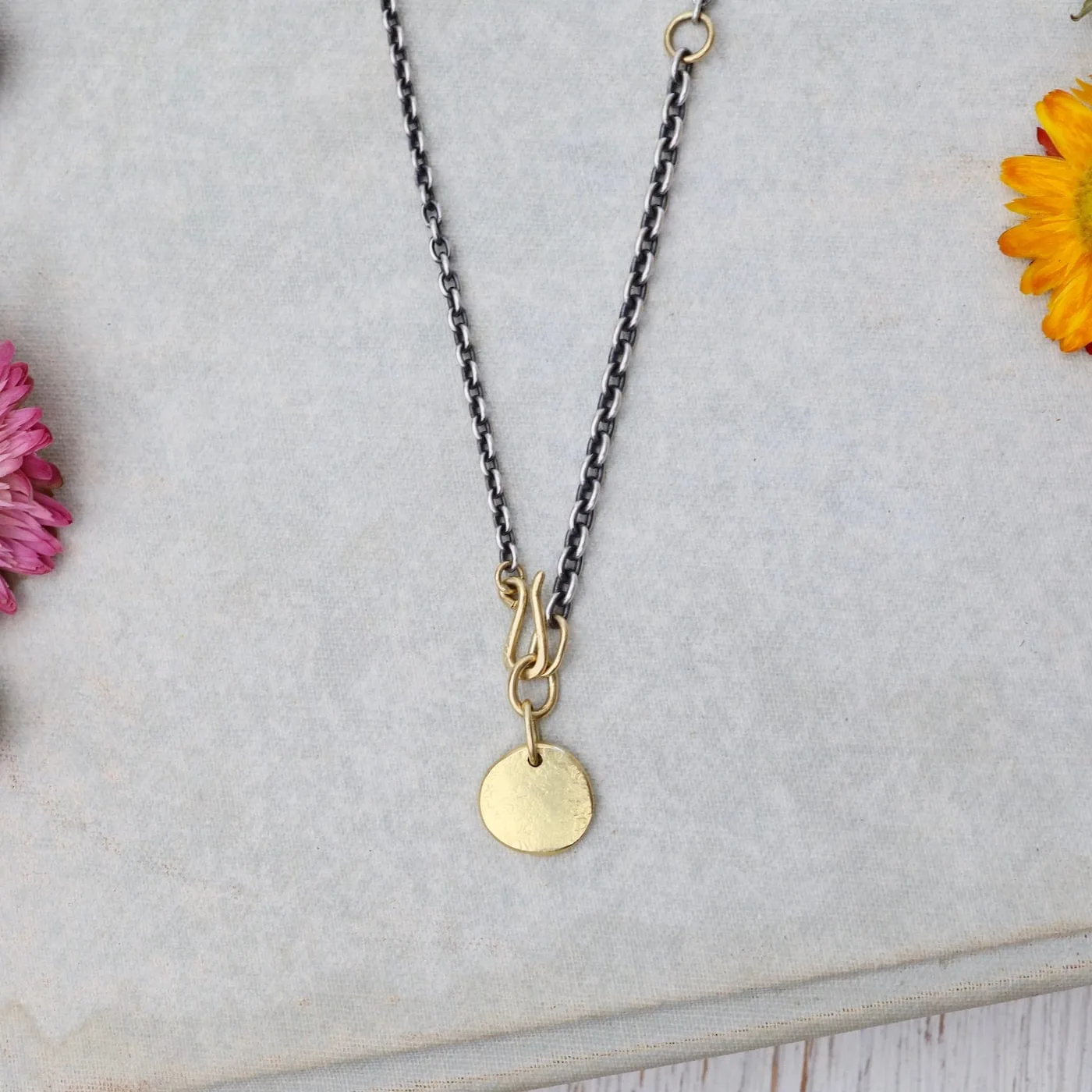 18k Golden Medallion Lariat Necklace