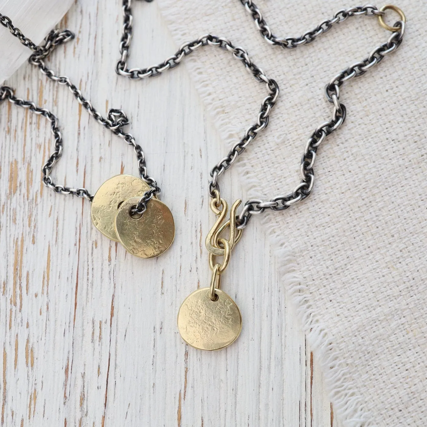 18k Golden Medallion Lariat Necklace