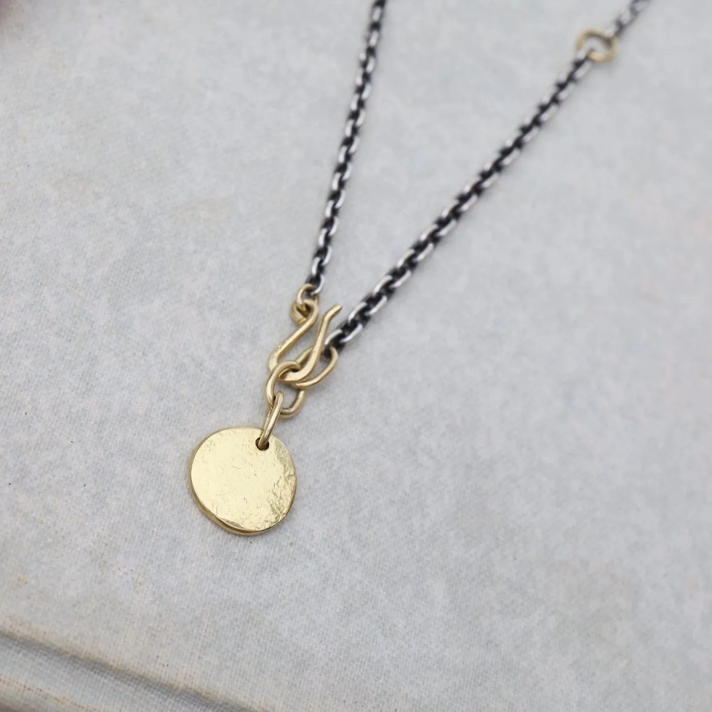 18k Golden Medallion Lariat Necklace