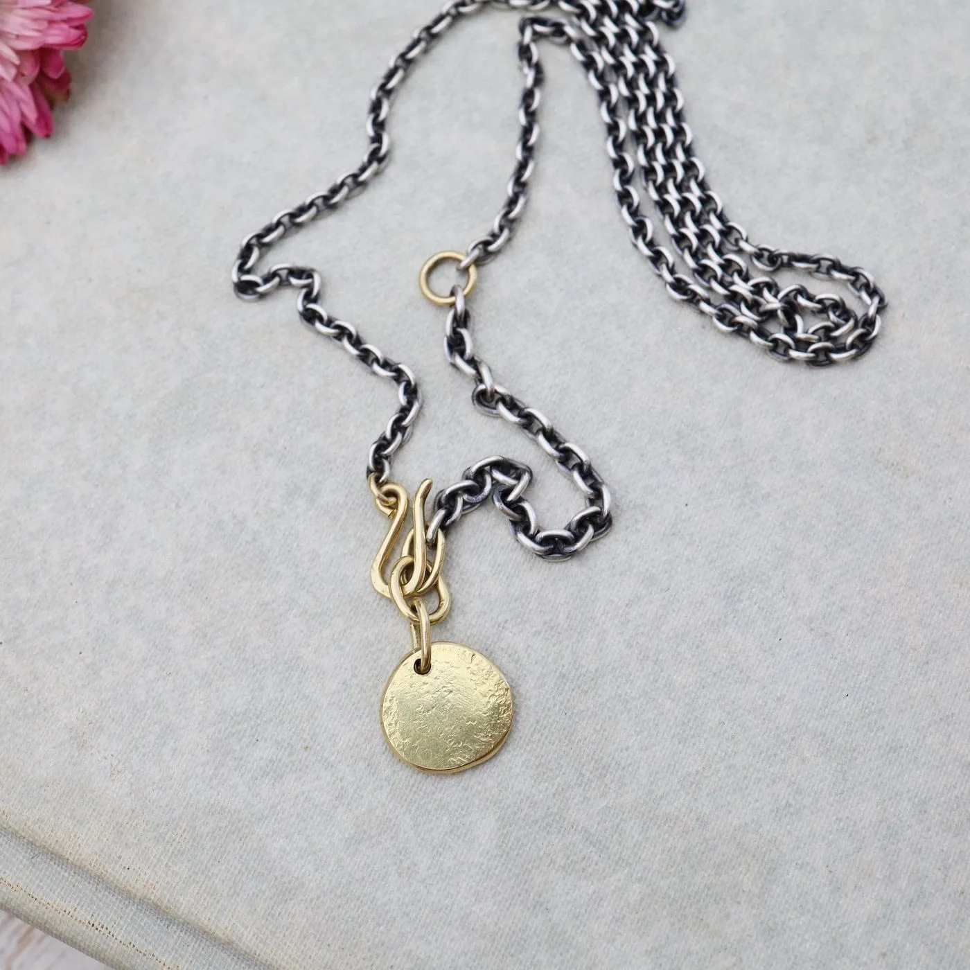 18k Golden Medallion Lariat Necklace