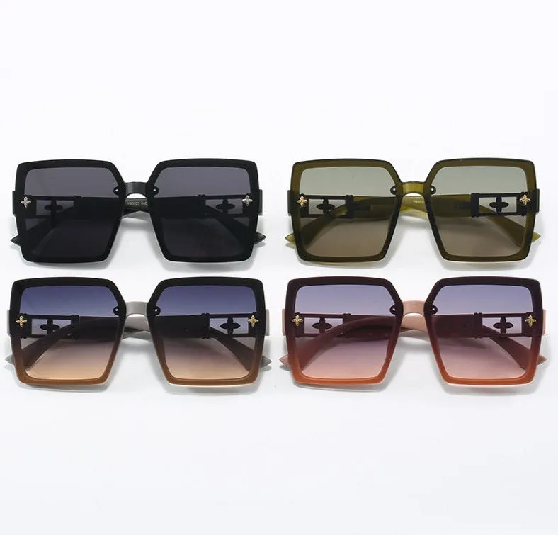 2024 New Square Large Frame Fashionable Sunglasses Female Internet Celebrity Anchor Same Style Driving UV Protection