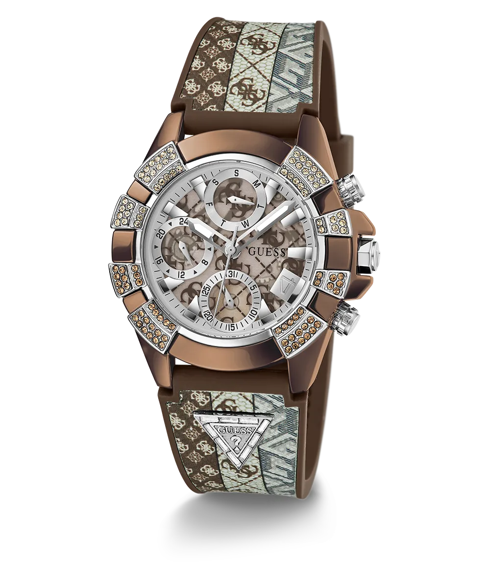 40th Anniversary Special Edition GUESS Ladies Brown Coffee Multi-function Watch