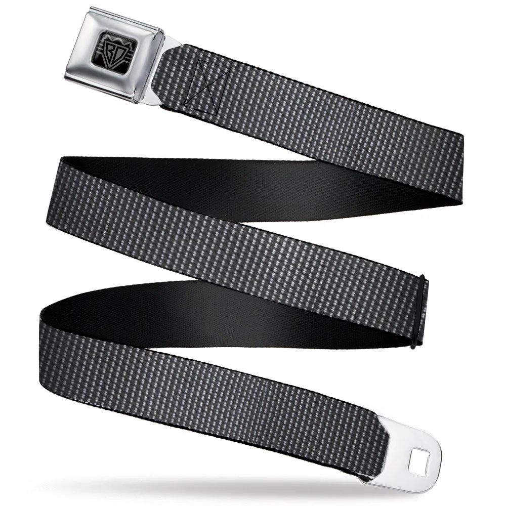 BD Wings Logo CLOSE-UP Black/Silver Seatbelt Belt - Dot Black/White Webbing