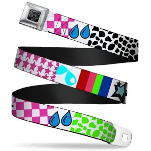 BD Wings Logo CLOSE-UP Full Color Black Silver Seatbelt Belt - Icons & Patterns 1 Webbing