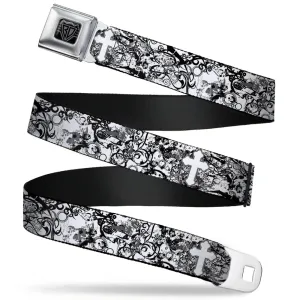 BD Wings Logo CLOSE-UP Full Color Black Silver Seatbelt Belt - Orthodox Chaos Webbing