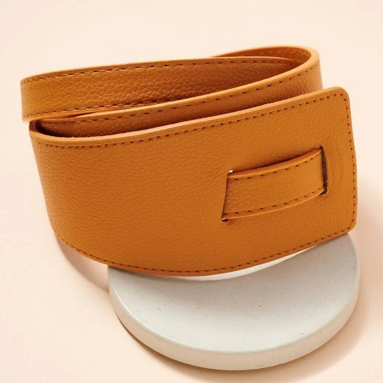 CAMEL Tie Faux Leather Belt