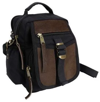 Canvas & Leather Travel Shoulder Bag