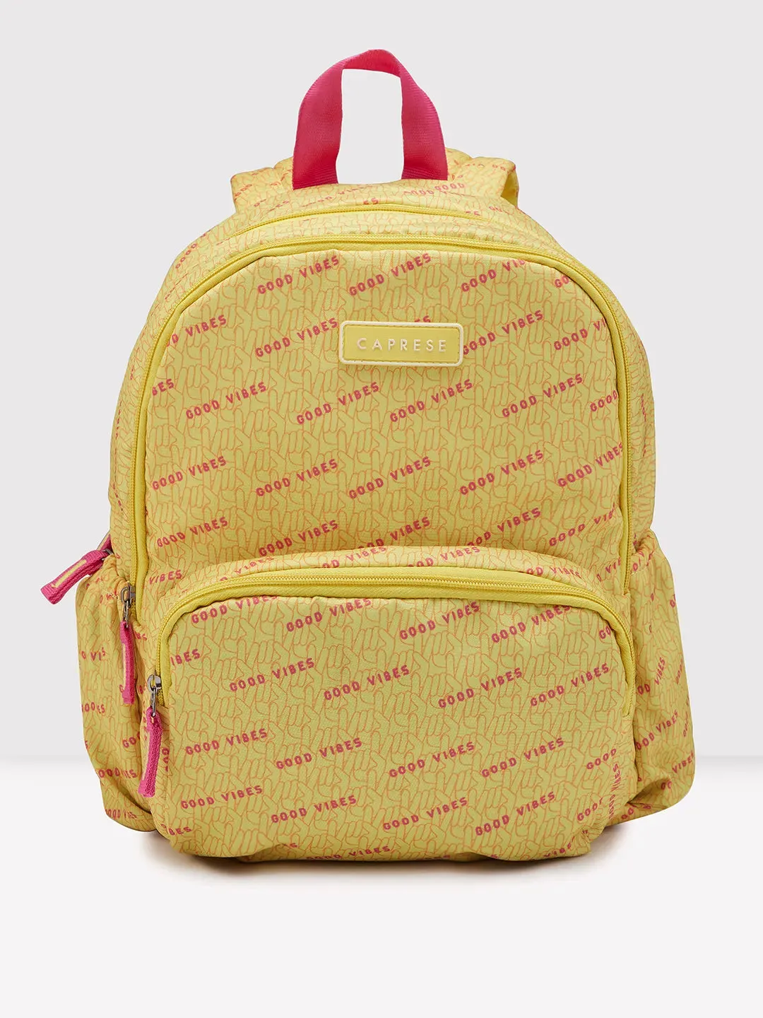 Caprese Zoe Backpack Medium Dual Compartment Yellow