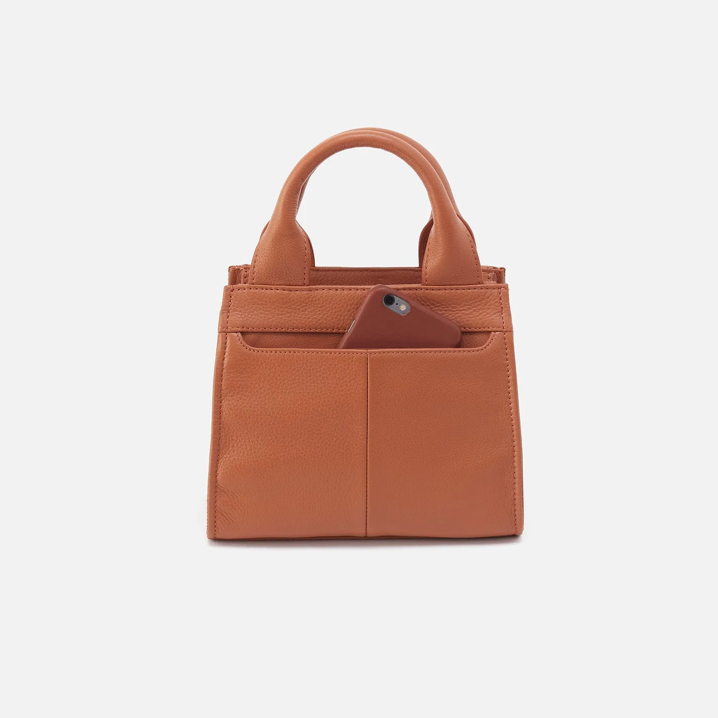 Cass Small Tote In Pebbled Leather - Butterscotch