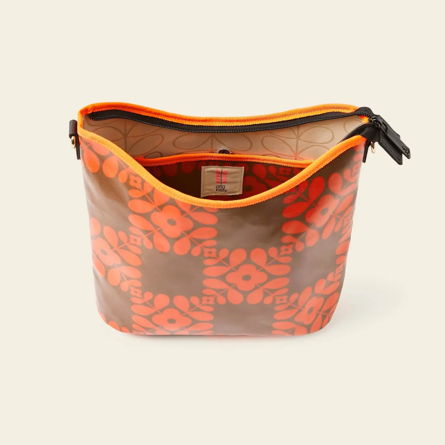 Cross Carry Crossbody - Lattice Flower Tile Conker