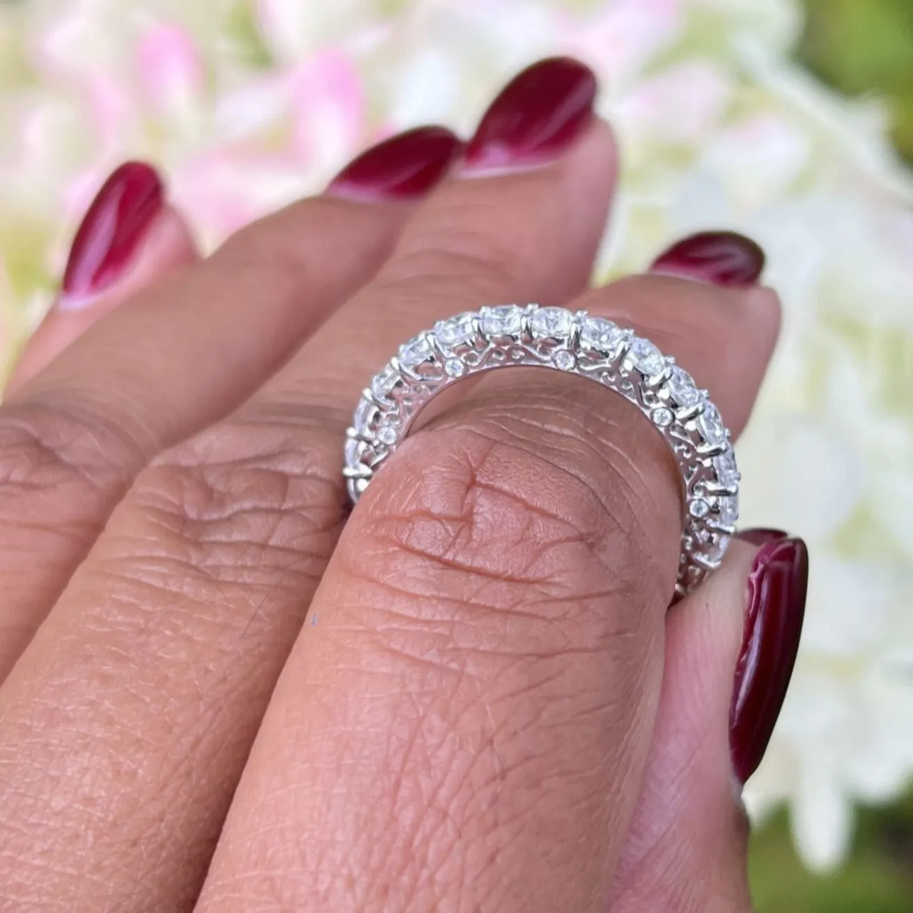 Cubic Zirconia Eternity Band Ring