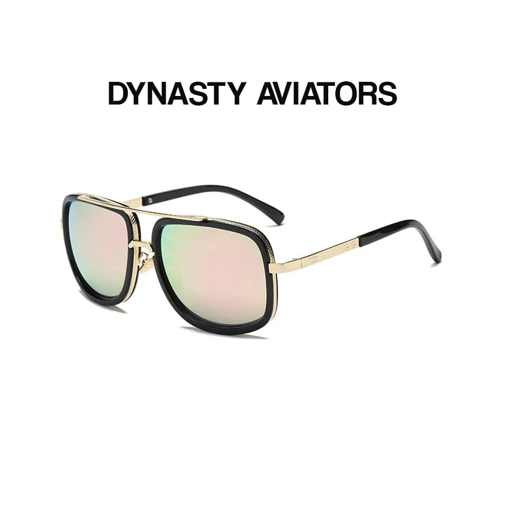 Dynasty Aviators  - Gold & Pink Sunglasses