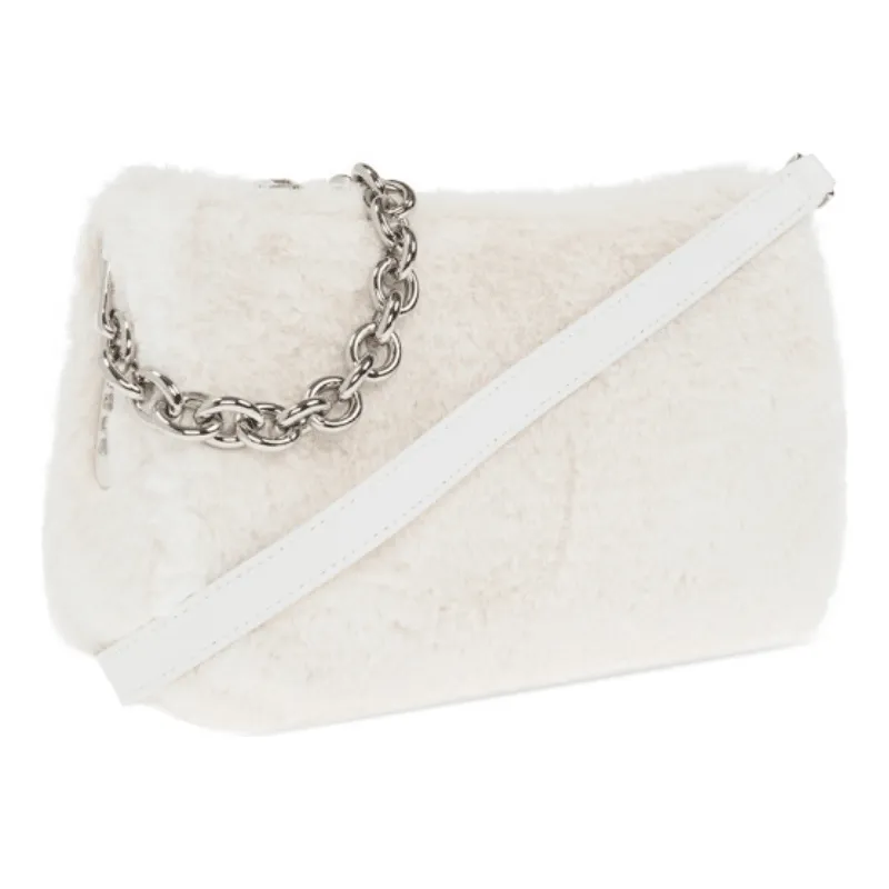 Furla Moon Fluffy Small Shoulder Bag - Cream