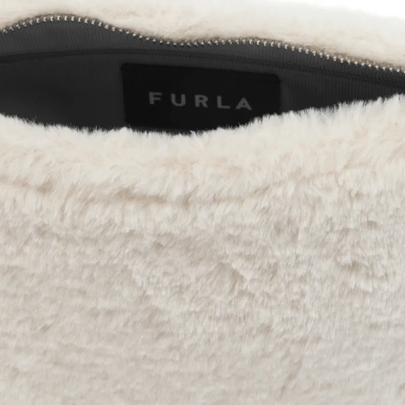 Furla Moon Fluffy Small Shoulder Bag - Cream