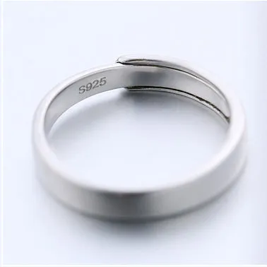 Glossy Silver Couple Ring for Women