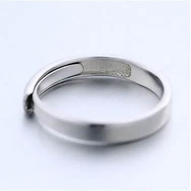 Glossy Silver Couple Ring for Women