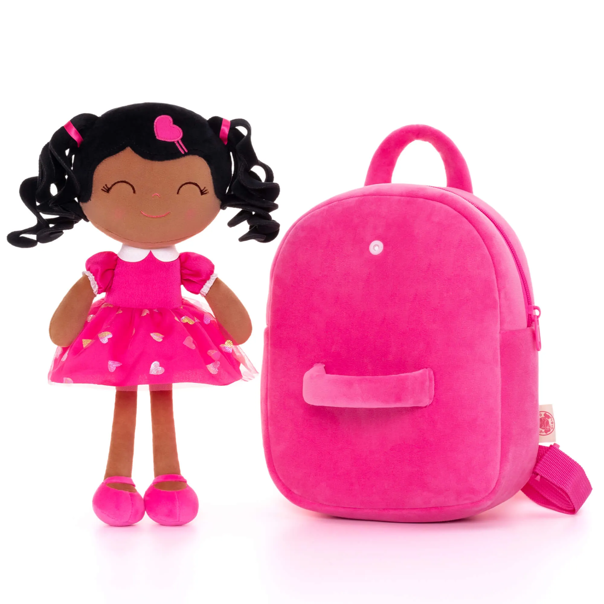 Gloveleya 9-inch Toddler Backpack Love Heart Girls Dolls Backpacks Rose