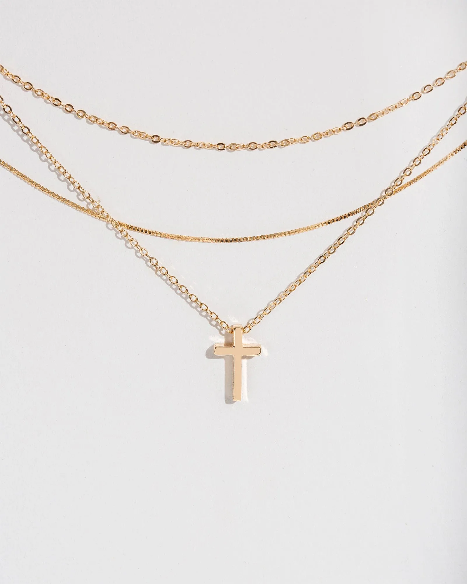 Gold Cross Pendant Necklace