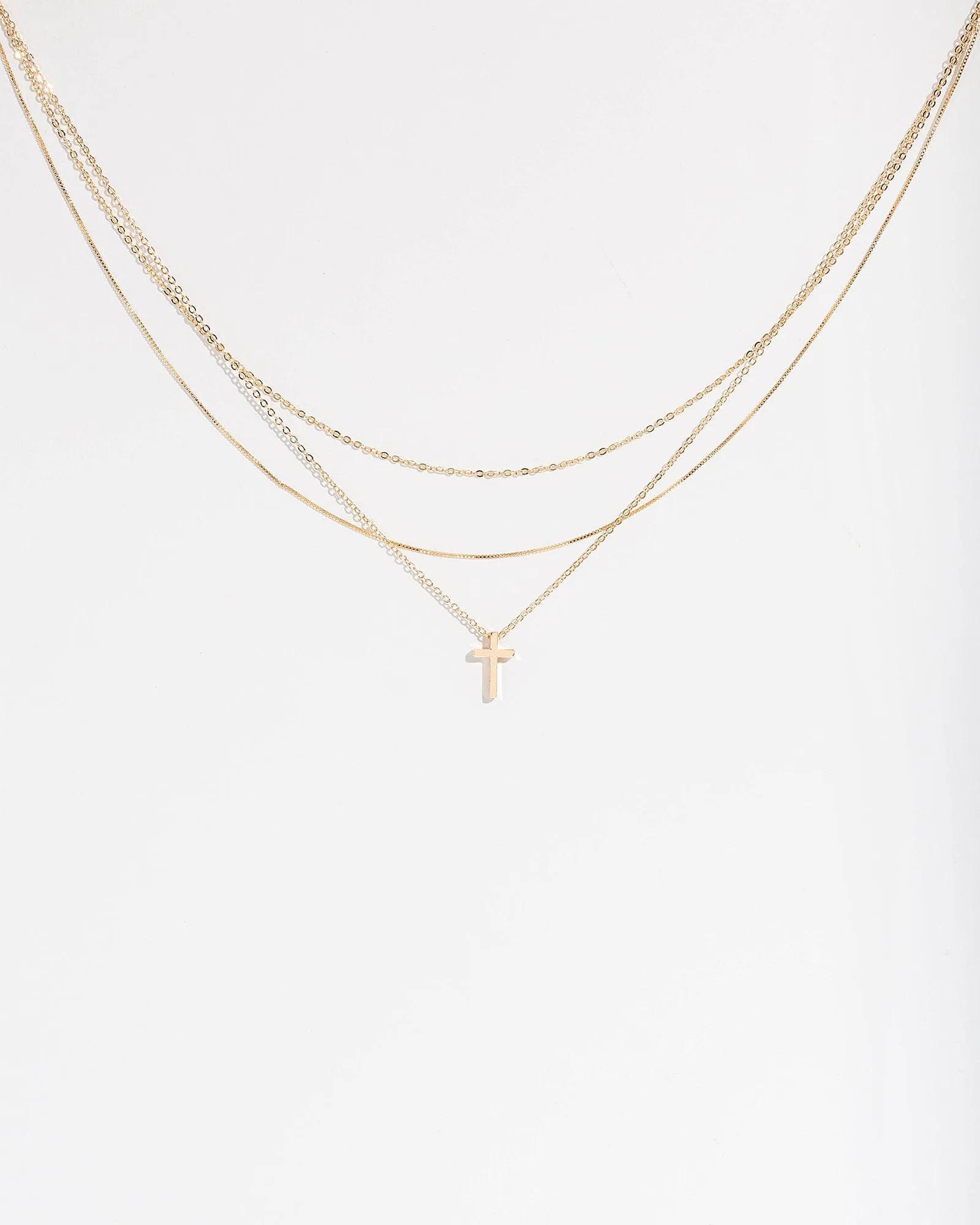 Gold Cross Pendant Necklace