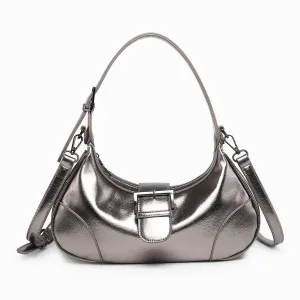 Gunmetal Madrid Buckle Shaped Shoulder Bag/Crossbody