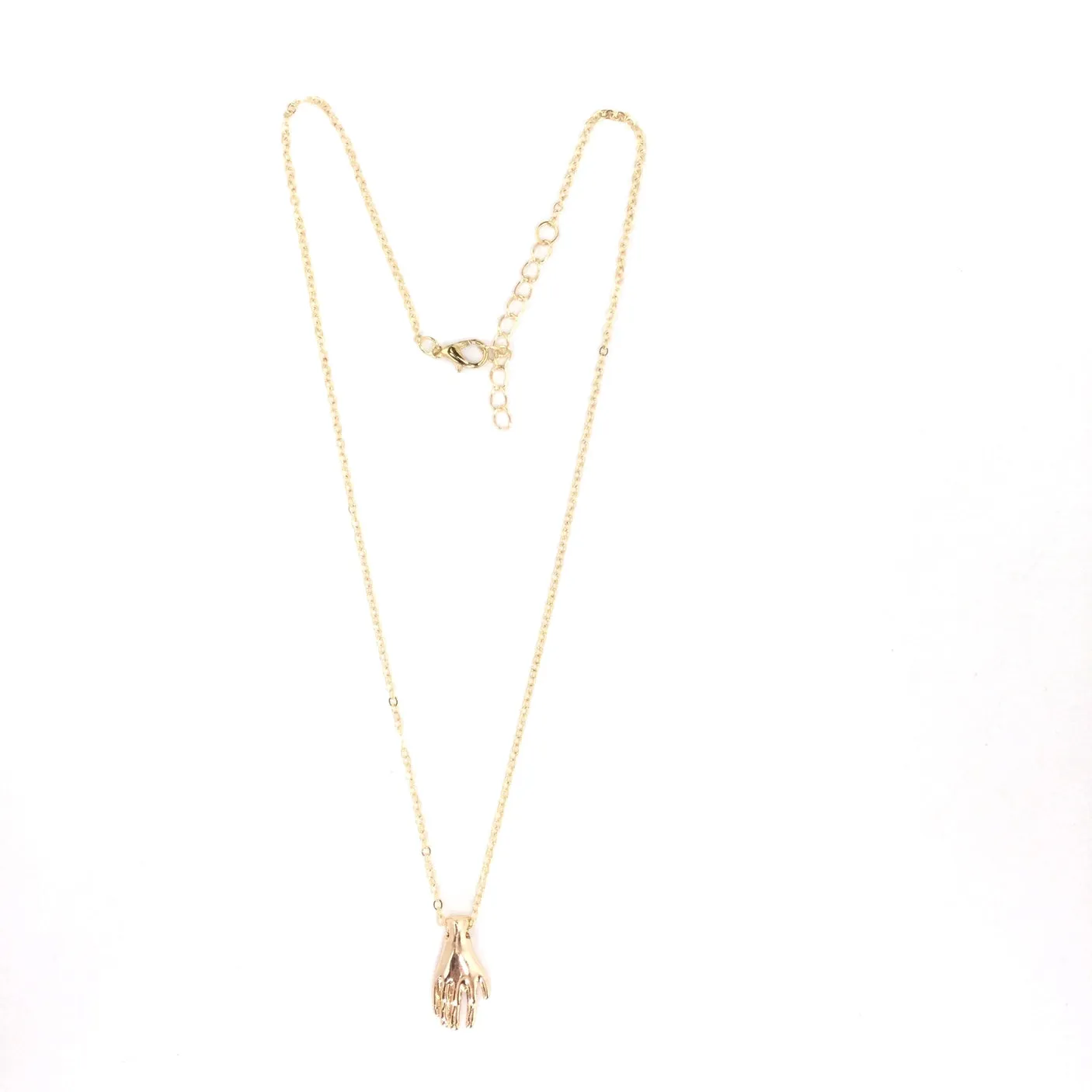 Hand Pendant Necklace in Gold