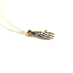 Hand Pendant Necklace in Gold