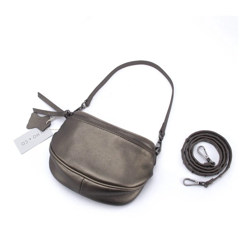 Hi Ho - Obsessed Mini Crossbody Bag in Metallic/Gunmetal