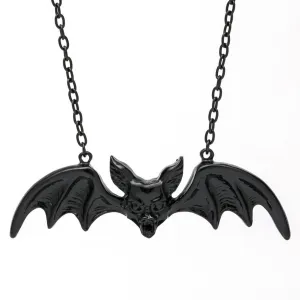 Lily Bat Necklace in Black