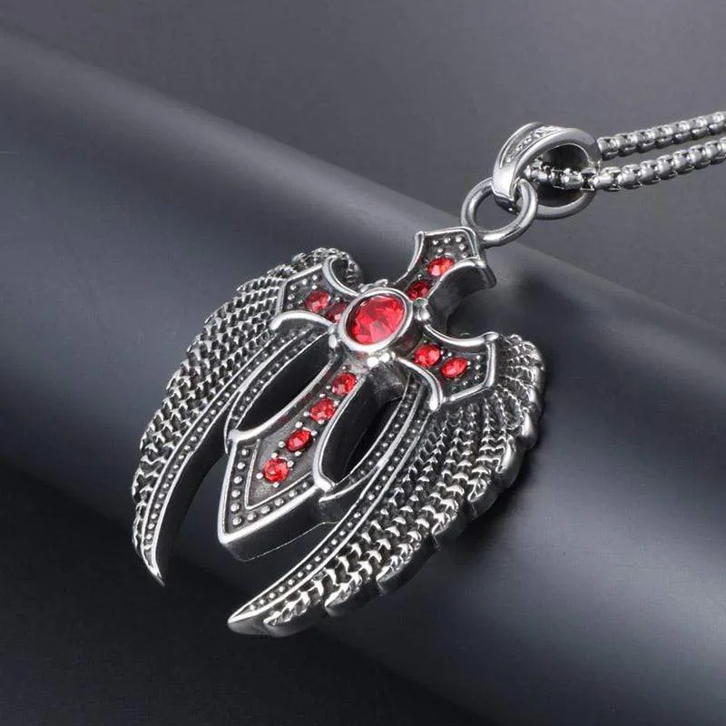 Men's Christian Necklace <br> Gothic Wings