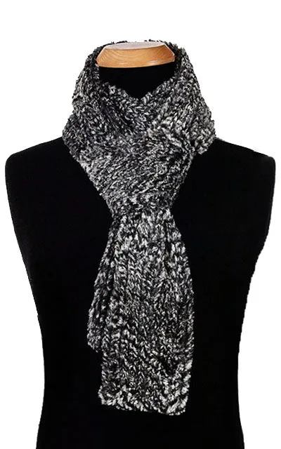 Men's Classic Scarf - Cozy Cable in Ash Faux Fur