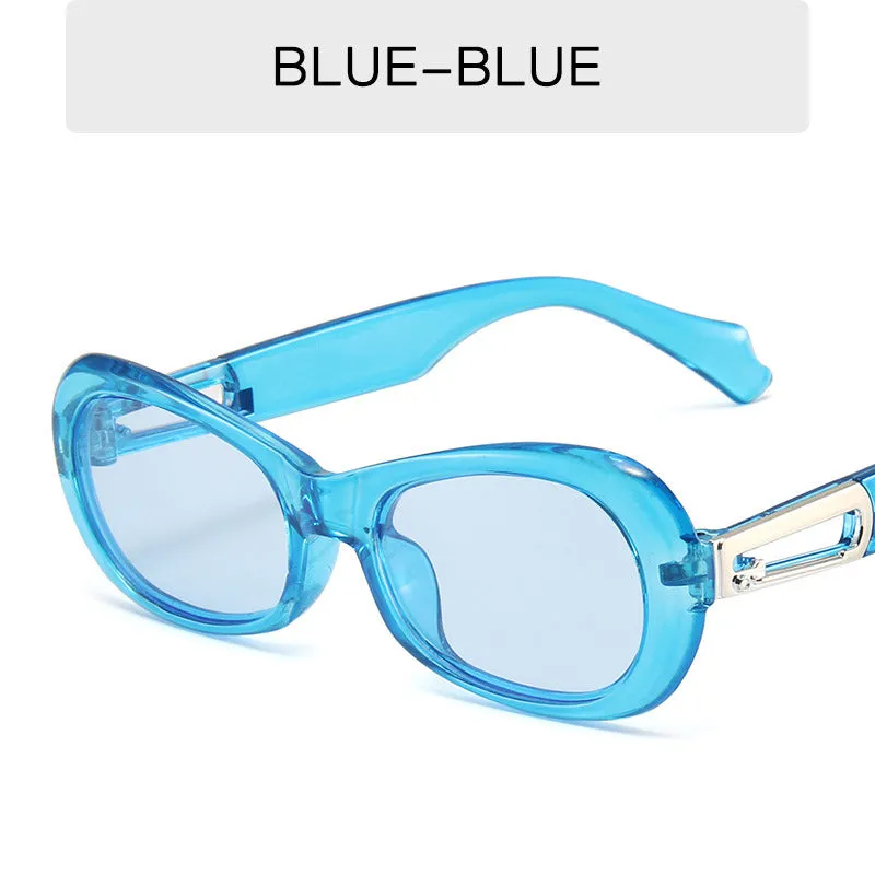 Oval Jelly Color Glasses Retro Sunglass