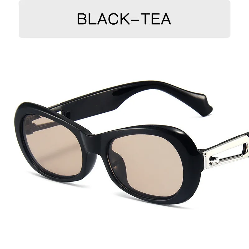 Oval Jelly Color Glasses Retro Sunglass