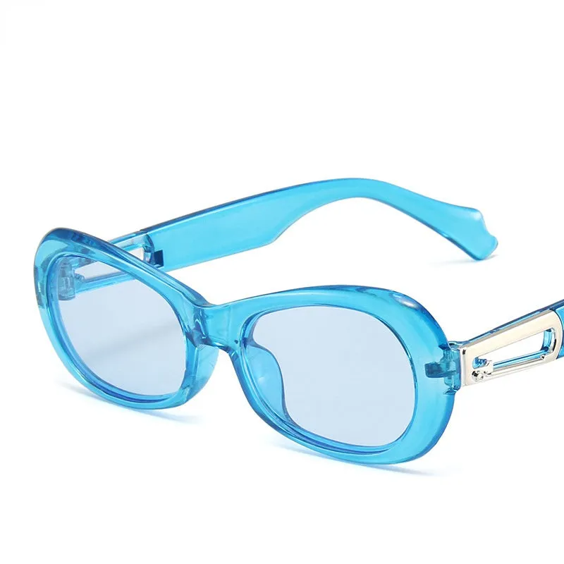 Oval Jelly Color Glasses Retro Sunglass