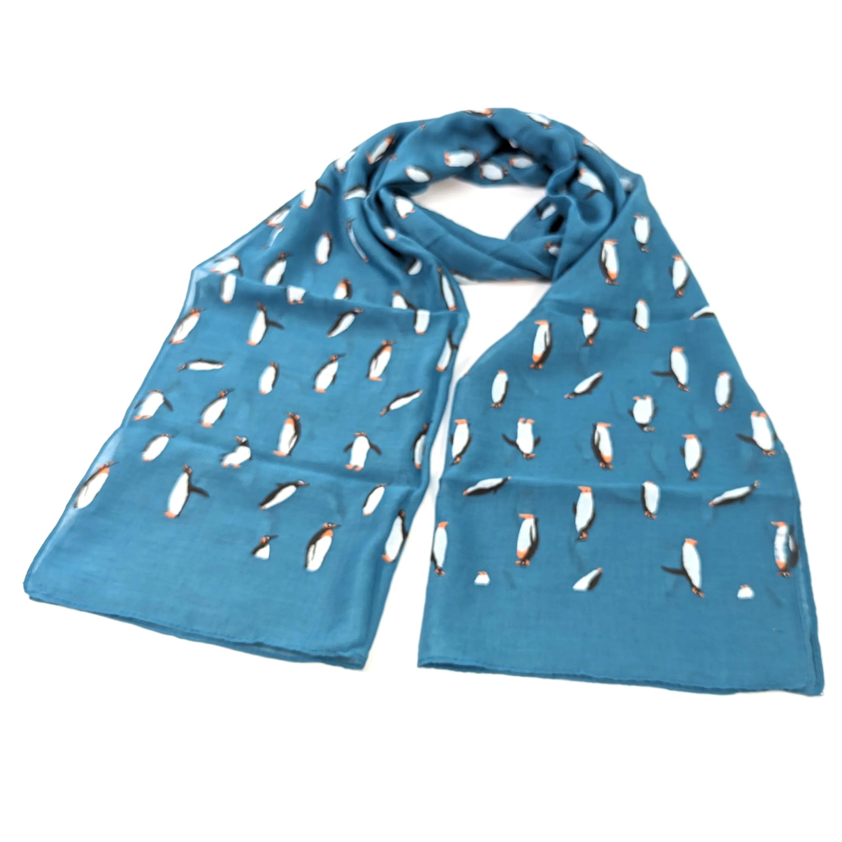 Playing Penguins Scarf - Teal