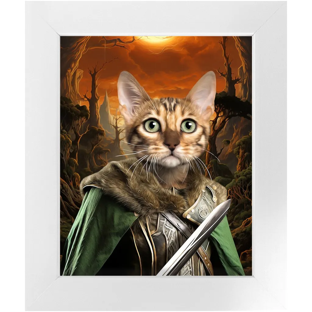 PORK SLAYER - Lord of the Rings Inspired Custom Pet Portrait Framed Satin Paper Print