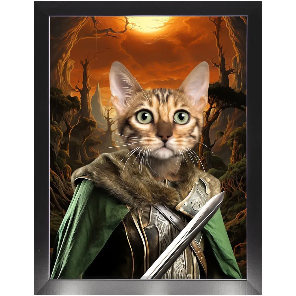 PORK SLAYER - Lord of the Rings Inspired Custom Pet Portrait Framed Satin Paper Print