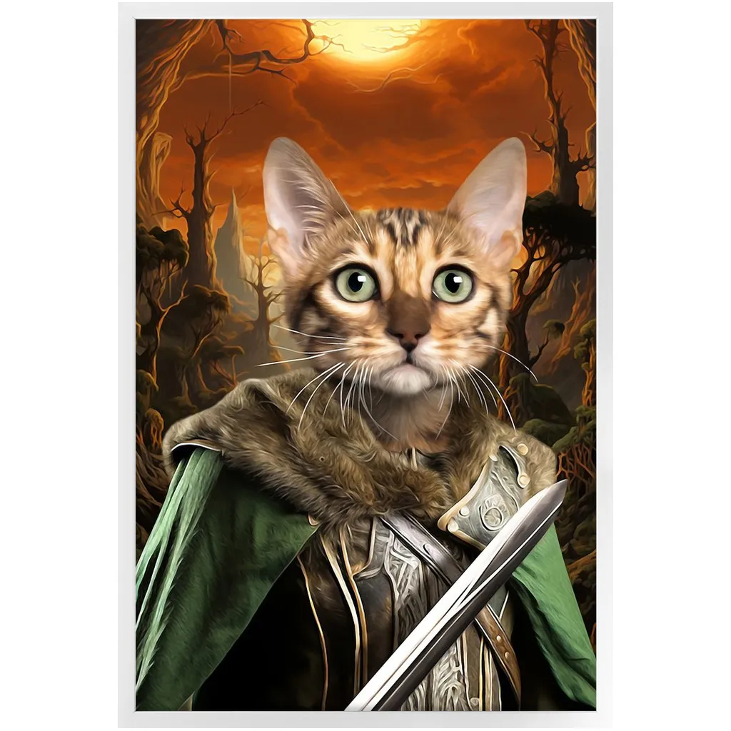 PORK SLAYER - Lord of the Rings Inspired Custom Pet Portrait Framed Satin Paper Print