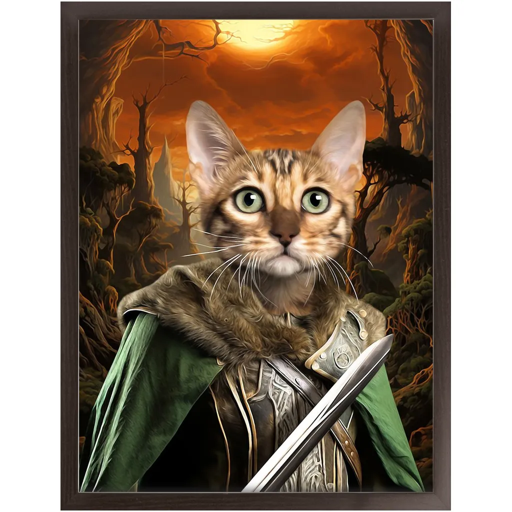 PORK SLAYER - Lord of the Rings Inspired Custom Pet Portrait Framed Satin Paper Print