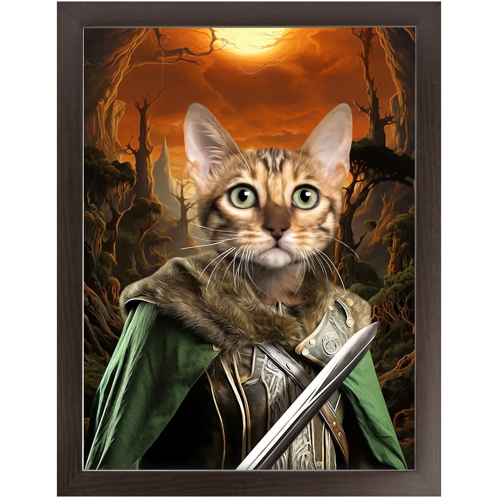 PORK SLAYER - Lord of the Rings Inspired Custom Pet Portrait Framed Satin Paper Print