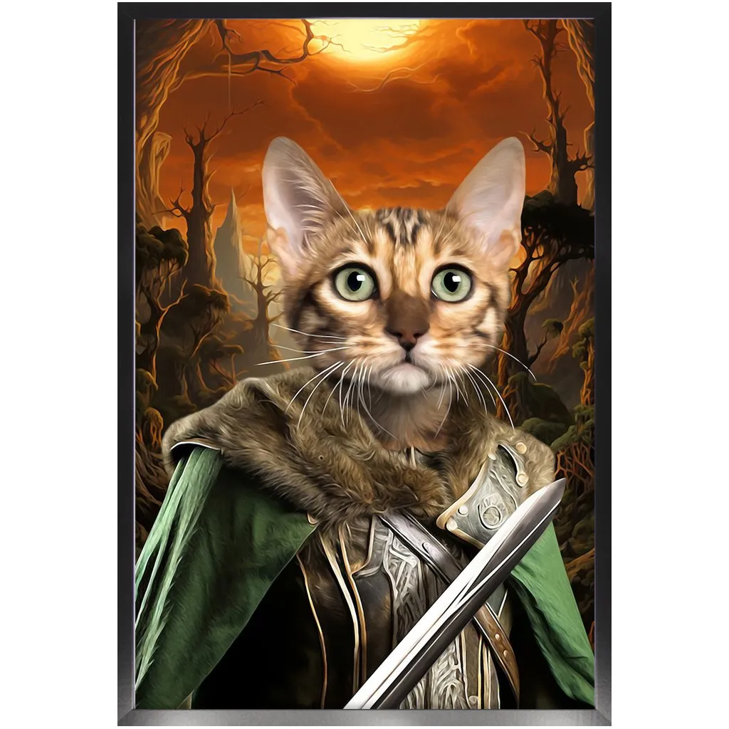 PORK SLAYER - Lord of the Rings Inspired Custom Pet Portrait Framed Satin Paper Print