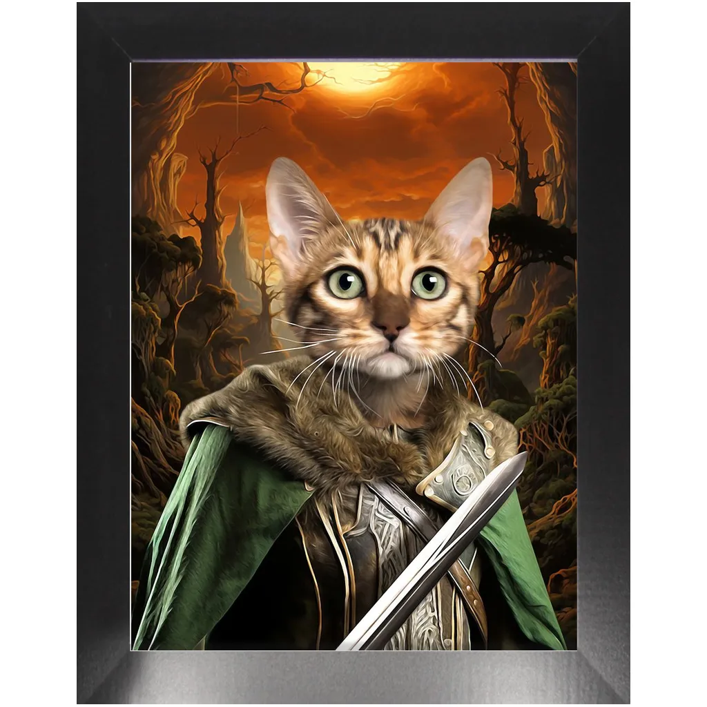 PORK SLAYER - Lord of the Rings Inspired Custom Pet Portrait Framed Satin Paper Print