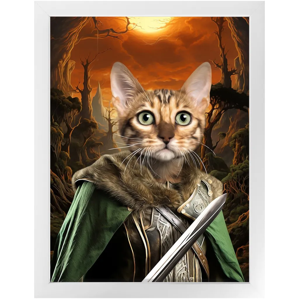 PORK SLAYER - Lord of the Rings Inspired Custom Pet Portrait Framed Satin Paper Print