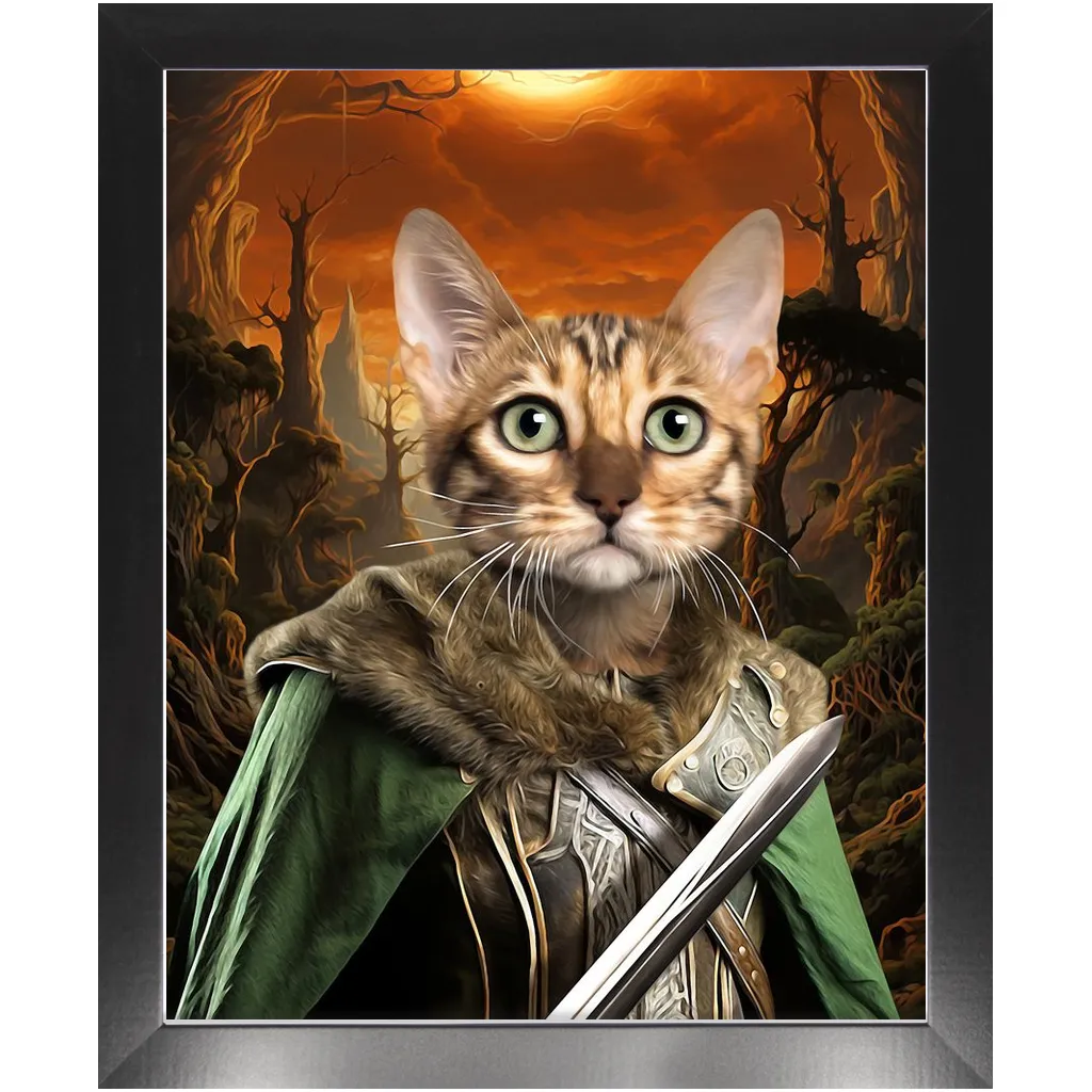 PORK SLAYER - Lord of the Rings Inspired Custom Pet Portrait Framed Satin Paper Print