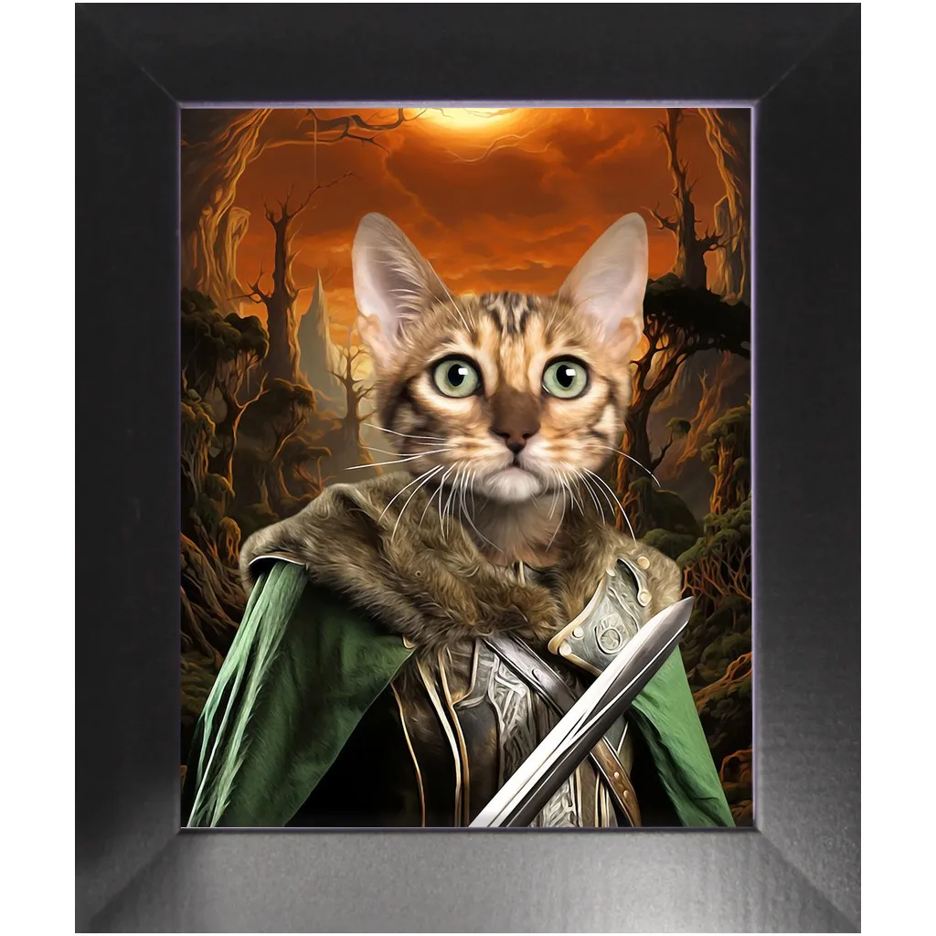 PORK SLAYER - Lord of the Rings Inspired Custom Pet Portrait Framed Satin Paper Print