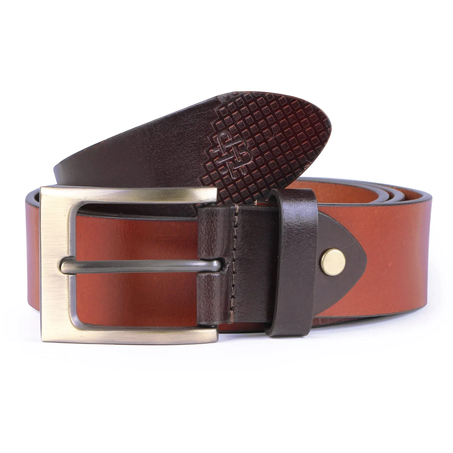 Premium Solid Pure Leather Belt - Tan/Brown