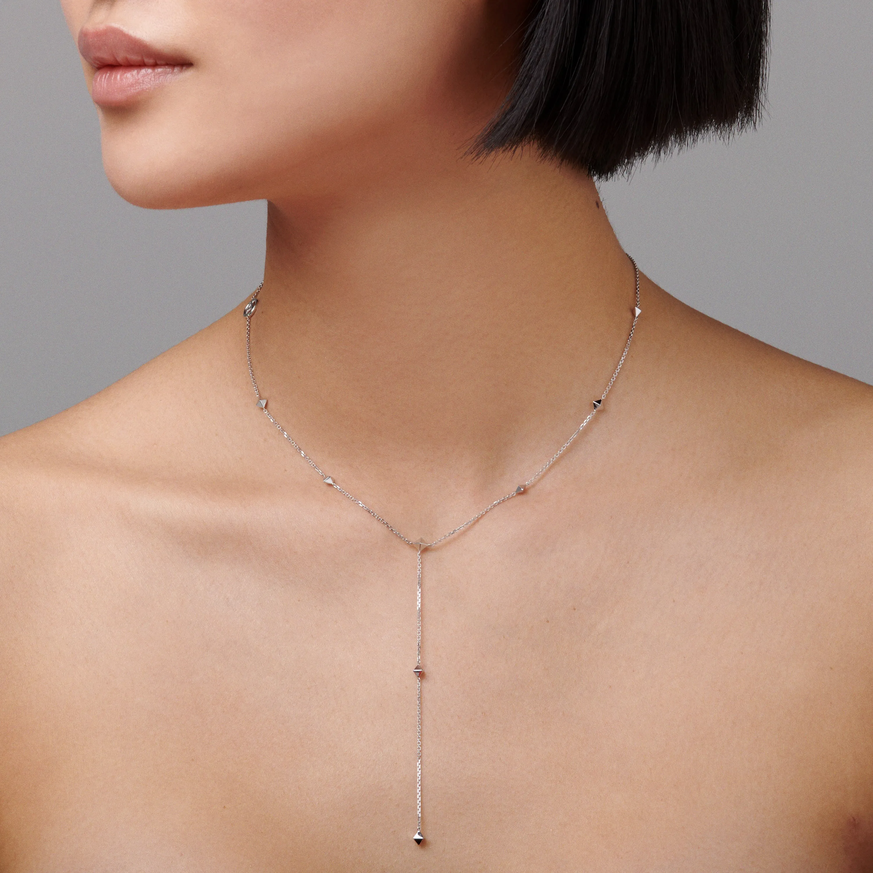 R.08® Lariat Necklace | White Gold